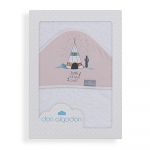 Don Algodon Capa de Banho 100x100 400 Gsm Algodão Terry-Dakota-Branco/Rosa