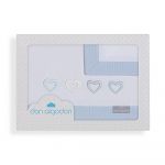 Don Algodon Conjunto 3 Peças Berço (Lençol 106x82 + Lençol Colchão 85x55x9 + Almofada 50x30) Algodão-Cuore-B/Azul