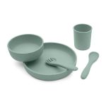 Kikkaboo Serviço de Louça Platinum Silicone Sage de 5 Peças