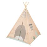 Kikkaboo Tipi em Madeira com Tapete de Atividades Almofadado - Orange House