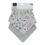 Kikkaboo Conjunto de Babetes de Musselina de 2 Peças Dreamy Fields Grey
