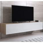 Móveis Bonitos Móvel de Tv Modelo Luke H2 (160x30cm) Sonoma e Branca - TVSD032SOWH-1BOX