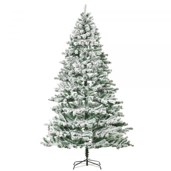 Homcom Árvore de Natal Ø140x225cm Neve Artificial com 1083 Pontas de Pvc  Base Dobrável e Suporte de Metal Decoração de Natal para Interiores Verde e  Branco | Kuantokusta