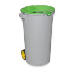 Ding Contentor Lixo Eco Tampa Funil e Rodas 80l 80l / 48x50x80cm - 23145