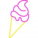 Candy Shock LED Sign 40 Ice Cream (yellow/pink)