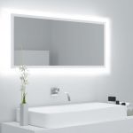 Espelho de Casa de Banho LED 100x8,5x37 cm Contraplacado Branco - 804940