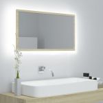 Espelho Casa de Banho LED 80x8,5x37cm Contrap. Carvalho Sonoma - 804927