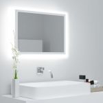 Espelho de Casa de Banho LED 60x8,5x37cm Contraplacado Branco - 804916