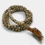 Tibetan Meditation Shop Mala de Osso de Yak Gravado Castanho