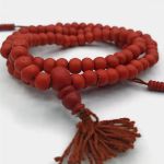 Tibetan Meditation Shop Mala de Osso Liso 9mm Vermelho