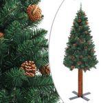 Árvore de Natal Fina Madeira e Pinhas Genuínas 180 cm PVC Verde - 320958