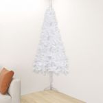 Árvore de Natal Artificial de Canto 150 cm PVC Branco - 329168