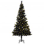 Árvore de Natal Artificial C/ Luzes Led/suporte 150cm PVC Preto - 3077417