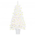 Árvore de Natal Artificial com Luzes LED 90 cm Branco - 3077459