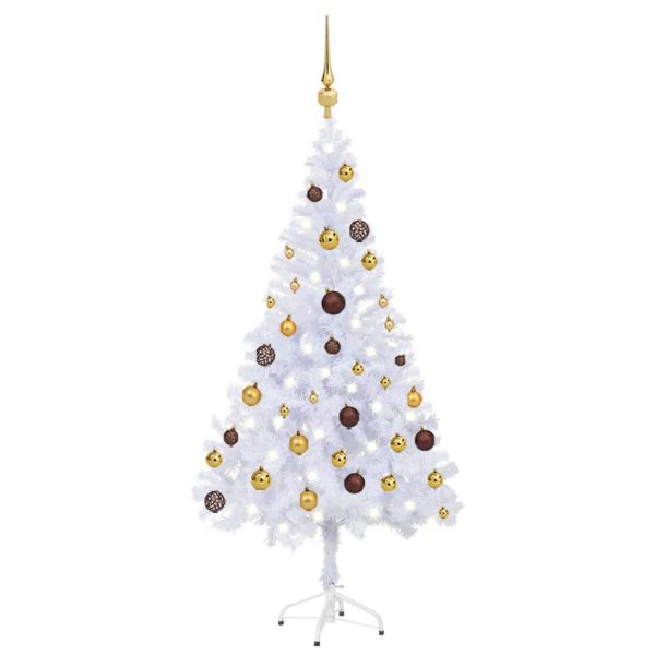 Árvore de Natal Artificial Altura 180 cm Árvore com Neve com 695 Ramos 57  Pinhas e Base de Aço Dobrável Ø104x180 cm Verde