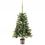 Árvore de Natal Artificial com Luzes LED e Bolas 90 cm Verde - 3077552
