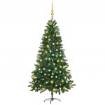 Árvore de Natal Artificial com Luzes LED e Bolas 150 cm Verde - 3077554