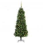 Árvore de Natal Artificial com Luzes LED e Bolas 240 cm Verde - 3077557
