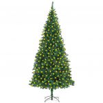 Árvore de Natal Artificial com Luzes LED 300 cm Verde - 3077735