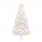 Árvore de Natal Artificial com Luzes LED 300 cm Branco - 3077736