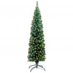 Árvore de Natal Artificial Fina LED e Suporte 120 cm PVC Verde - 3077749