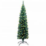 Árvore de Natal Artificial Fina LED e Suporte 150 cm PVC Verde - 3077750