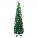Árvore de Natal Artificial Fina LED e Suporte 180 cm PVC Verde - 3077751
