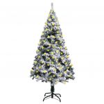 Árvore de Natal Artificial com Luzes LED e Neve 150 cm Verde - 3077766
