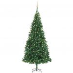Árvore de Natal Artificial com Luzes LED e Bolas 300 cm Verde - 3077788