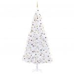 Árvore de Natal Artificial com Luzes LED e Bolas 300 cm Branco - 3077789