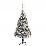 Árvore de Natal Artificial C/ Luzes LED e Bolas 120 cm Verde - 3077818
