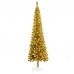 Árvore de Natal Fina com Luzes LED 120 cm Dourado - 3078003