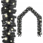 Grinalda de Natal com Luzes LED 5 M Preto - 329189