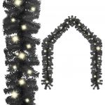 Grinalda de Natal com Luzes LED 10 M Preto - 329190