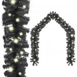 Grinalda de Natal com Luzes LED 20 M Preto - 329191