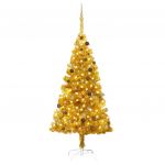 Árvore Natal Artificial com Luzes Led/bolas 210 cm Pet Dourado - 3077520