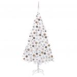 Árvore de Natal Artificial com Luzes Led/bolas 210 cm PVC Branco - 3077628