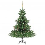 Árvore Natal Artif. Luzes Led/bolas 180cm Abeto Caucasiano Verde - 3077646
