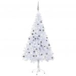 Árvore de Natal Artificial com Luzes LED e Bolas 180cm 620 Ramos - 3077666