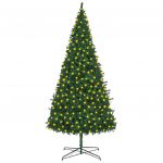 Árvore de Natal Artificial com Luzes LED 400 cm Verde - 3077737