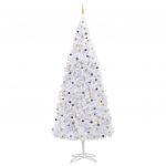 Árvore de Natal Artificial com Luzes LED e Bolas 500 cm Branco - 3077793
