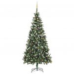 Árvore de Natal Artificial com Luzes LED e Bolas 210 cm - 3077801