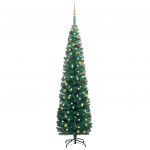 Árvore de Natal Artificial Fina com Luzes Led/bolas 240 cm Verde - 3077806