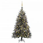 Árvore de Natal Artificial com Luzes Led/bolas/neve Pvc/pe 210cm - 3077834