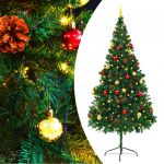 Árvore de Natal Artificial com Enfeites e Luzes LED 210 cm Verde - 321501