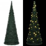 Árvore Natal Pop-up Artificial com Cordão Luzes LED 180 cm Verde - 321524