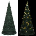 Árvore Natal Pop-up Artificial com Cordão Luzes LED 210 cm Verde - 321525