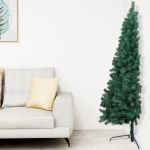 Meia Árvore de Natal Artificial com Suporte 120 cm PVC Verde - 328415