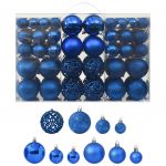 Conjunto de Bolas de Natal 100 Peças Azul - 330085