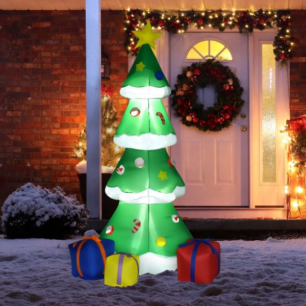 Homcom Árvore de Natal Inflável 176cm com Luzes led e Inflador Decoração de  Natal para Interiores e Exteriores 93x39x176cm Multicor | Kuantokusta
